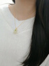 唐后银镶玉项链女足金牡丹花和田玉吊坠新款生日礼物送妈妈莲露玉滴 实拍图