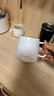 CLITON陶瓷马克杯大容量带勺盖咖啡杯牛奶杯早餐杯办公杯茶杯白色350ml 实拍图