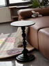王星和月边几沙发客厅家用轻奢小茶几边桌复古角几铁艺床头置物阳台小圆桌 罗马柱-黑【基础款】小号 实拍图