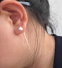 蔓笙纯S999足银如意同心结耳线女短款小众设计耳环银养耳免摘耳钉饰品 如意结小号一对 实拍图