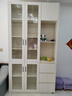 全友家居 简约奶油风家具三门书柜半开放式收纳储物柜子客厅展示柜 实拍图