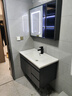 恋派浴室柜 陶瓷一体盆卫生间洗脸盆柜组合悬挂式洗漱台智能洗手盆柜 【智能镜柜】珠光灰+陶瓷盆 90cm 实拍图