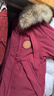 鸭鸭儿童羽绒服2025冬季新款男女童毛领连帽中大童加厚保暖外套HR 酒红色（毛领） 120 实拍图