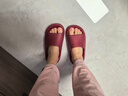 朴西新款EVA踩屎感厚底拖鞋女士居家室内情侣拖鞋男 安哥拉红 37-38 实拍图