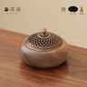 清澜（QINGLAN）胡桃木茶道香炉家用室内檀香摆件新中式仿古香薰炉高档木质熏香器 胡桃木禅圆香炉 实拍图
