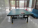 双鱼（DOUBLE FISH）专业乒乓球桌标准比赛训练室内家用训练球桌可折叠式乒乓球台案子 226G 有轮22MM面板/墨绿台面/可折叠移动 实拍图