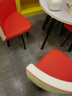 启励洽谈桌椅组合阳台休闲圆桌奶茶店小餐桌办公室商务会客接待谈判桌 80白色圆桌 橙白皮椅(一桌四椅) 实拍图