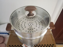 炊大皇316L不锈钢汤锅婴儿辅食锅汤蒸炖锅蒸锅双耳煮粥煮面锅带蒸屉22cm 实拍图