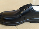 奥康官方男鞋 春秋季时尚商务休闲皮鞋舒适系带简约真皮大头鞋通勤鞋 黑色 1243214141 39 245mm 实拍图