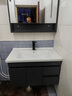 恋派浴室柜 陶瓷一体盆卫生间洗脸盆柜组合悬挂式洗漱台智能洗手盆柜 智能镜箱】珠光灰+陶瓷盆 80cm 实拍图