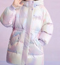 迪士尼（Disney）新国标儿童羽绒服外套2025冬季新款连帽炫彩中长款洋气上衣服童装 紫色 90白鸭绒 均码 120cm 充绒量约106g 实拍图