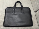得力(deli)加厚立体办公手提袋/会议包/事务包/商务拉链袋电脑公文包男便携 黑色  实拍图