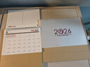 锦兔 2026年台历带周数韩式创意大气日历2026大格子极简约桌面摆件办公打卡计划表可定制做企业广告 牛皮纸架大号白号 实拍图