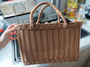 ken's仿藤编购物篮日式买菜篮子手提花篮编织包野餐篮宠物水果篮 棕色新款 实拍图