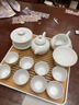 苏氏陶瓷 功夫茶具套装简约白瓷茶杯带竹面储水式茶盘套组J0250 实拍图