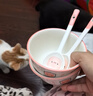 釉下彩可爱卡通碗碟套装家用高颜值陶瓷碗筷盘餐具 2碗2勺 4件套 实拍图