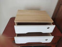 实木桌面收纳盒抽屉式办公桌上整理箱多层杂物储物柜木质盒子带锁 原木加白色2层【全锁】 实拍图