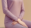 顶瓜瓜顶呱呱秋衣秋裤女纯棉抗菌情侣圆领薄款保暖内衣套装女萱草紫170 实拍图
