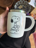 史努比（SNOOPY）保温杯 带手柄不锈钢办公保温杯水杯可爱杯子情侣杯420ML 白色 实拍图