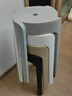 卓博凳子家用塑料凳子可叠放圆凳板凳小凳子高凳餐凳BD509黑白灰卡其 实拍图