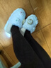 利达妮（TZLDN）包跟棉拖鞋女秋冬季2025新款孕妇月子鞋室内家居防滑保暖毛绒棉鞋 白色【可爱饭团】 38-39 【适合37-38】 实拍图
