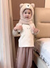 途尊一捏会响毛线针织帽冬季儿童帽子围脖面罩一体帽毛绒小熊保暖帽子 一捏就响【白色】围脖面罩一体帽 实拍图