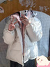 歌温妮初中生羽绒服厚女14-16岁假两件加厚连帽女冬季12大童13少女15学 米白色 M 建议90-105斤 实拍图