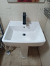 柯鲸 洗手盆方形立柱盆卫生间陶瓷洗手池台盆阳台洗脸盆面盆洗组合 C款立柱盆+下水配件+冷热龙头 实拍图