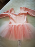 艾舞戈儿童舞蹈服春秋练功服北舞英皇考级芭蕾舞纱裙长袖芭蕾粉 120码 实拍图