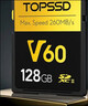 天硕（TOPSSD）V60专业相机存储卡 双排金手指 高速连拍 4K60视频 读260MB/s写100MB/s SD内存卡 v60sd卡 128G 实拍图