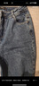 百图betu女装秋冬新款牛仔裤显瘦高腰阔腿渐变毛边牛仔裤2310D07 牛仔色 M 实拍图