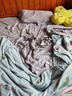 富安娜床上四件套 60S贡缎长绒棉 典雅刺绣床单被套 230*229cm灰家居馆 实拍图