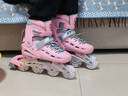 斯威（SWAY）轮滑鞋儿童溜冰鞋男女童套装初学者专业旱冰鞋滑冰闪光滑轮直排轮 粉护具头盔【硬壳防撞】八轮全闪 L (适合12岁-成人)日常鞋码36-40 实拍图