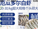 鲜京采 厄瓜多尔白虾 净重3斤/盒 特大号20-30规格   30-45只/盒 实拍图