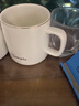 传旗陶瓷马克杯带勺盖咖啡杯牛奶杯早餐杯办公杯男女茶杯描金白400ml 实拍图