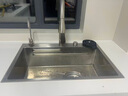 奈田（NTNO）厨房水槽大单槽洗菜盆一体盆304不锈钢加厚5.0压纹耐磨集渣洗碗槽 雅银集渣大单槽+三挡抽拉龙头 68*46cm【台控下水-加厚5.0】 实拍图