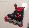 美洲狮（COUGAR）轮滑鞋儿童闪光溜冰鞋男女滑冰旱冰鞋女轮滑鞋男童 黑红全闪单鞋 M (可调31-36码) 实拍图