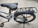 凤凰儿童自行车6-12岁自行车学生12-18岁大童山地自行车双碟刹带减震 银白色-单速辐条轮-带后座架 22寸（适合身高140-155cm） 实拍图