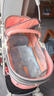HEGERBABY高端婴儿车0-3岁用折叠可坐可躺带减震新生儿宝宝高景观婴儿车 藕粉+安全提篮【新升级顶配款】 实拍图
