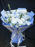 领香鲜花速递香槟玫瑰花束表白送女友老婆生日礼物全国同城配送 33朵碎冰蓝玫瑰花束 实拍图