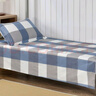 云瑾100%纯棉床单单件学生宿舍单人被单全棉斜纹格子 夏日速写蓝 120cm*220cm 适用于0.9米床 实拍图