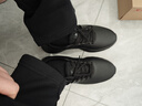 特步运动鞋男鞋跑鞋冬季皮面防水轻便减震健身休闲慢跑步鞋子男黑色 实拍图
