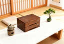 实木桌面收纳盒抽屉式办公桌上整理箱多层杂物储物柜木质盒子带锁 加厚胡桃色2层全锁【木纹清晰】 实拍图
