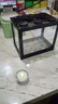 桌面鱼缸小型家用积木缸生态缸水族箱斗鱼缸带小夜灯氛围灯摆件 黑色鱼缸一个灯 实拍图