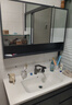 恋派浴室柜 陶瓷一体盆卫生间洗脸盆柜组合悬挂式洗漱台智能洗手盆柜 普通镜柜】珠光灰+陶瓷盆 100cm 实拍图
