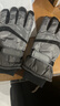 目丸保暖手套男女户外冬天骑行防寒风加绒厚触屏女防水冬季棉滑雪手套 9#深灰色 深度暖手套-男款 实拍图