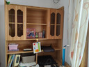 如煜 电脑桌台式书桌书柜组合书桌学习桌转角实木书架一体写字桌-L款 L款浅胡140*110-书架左右可换 实拍图