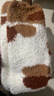 北极绒毛绒袜子女珊瑚绒秋冬加厚长筒袜保暖地板袜猫爪可爱居家 随机色 1双 均码 实拍图