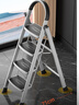 奥鹏 梯子家用四步折叠梯子加厚钢管铁梯宽踏板人字梯单侧工程梯 实拍图