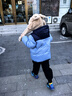 雪中飞【双面穿】儿童羽绒服冬季轻薄男女童面包服羽绒服新雾蓝140cm 实拍图